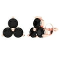 thumbnail image 1 of 3 ct Screw-Back Stud Earrings for Women | 5.0mm Round Cut Natural Onyx | 18K Rose Gold, 1 of 5