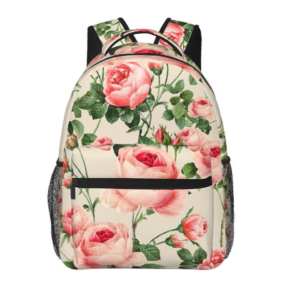 Rose Spring Summer Floral Backpack Lightweight Rucksack Travel Bag for Men and Women
