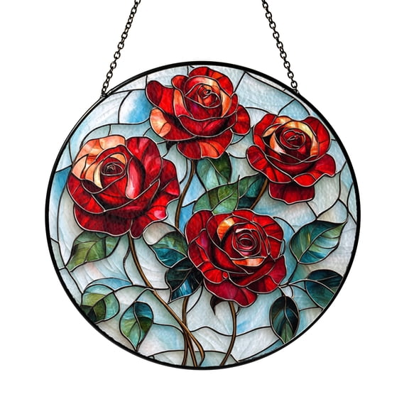 Rose Stained Glass Pattern – Printable Template for Stained Glass Artists
