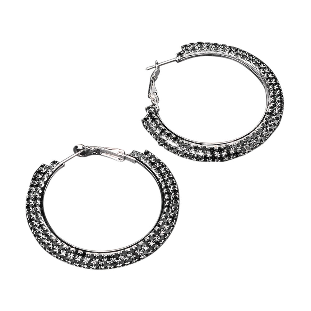 Rose Statement Earrings Titanium Earrings For Sensitive Ears Thick Hoop 