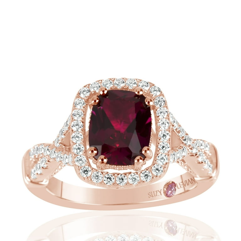Sterling Silver Created Ruby And CZ Halo Ring Sterling Silver Created Ruby And CZ Halo Ring
