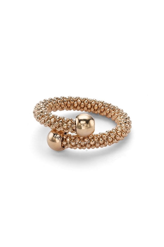 Rose Sterling Silver Jewelco London Single Wrap Popcorn Beaded Fashion Ring