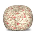 thumbnail image 1 of Rose Storage Toy Bag Chair, Rustic Pattern with Floral Stems Old Fashion Design Classical Feminine, Stuffed Animal Organizer Washable Bag, Large Size, Pale Yellow Dark Coral, by Ambesonne, 1 of 3