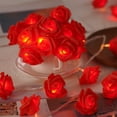 thumbnail image 1 of Rose String Lights with 10 Colorful Flashing Lights for Bedroom Party Wedding Romantic Room Battery Operated, 1 of 3