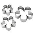thumbnail image 1 of Rose And Sugar Flower Cutters 3Pcs Flower Cookie Cutter Set Stainless Steel Rose Petals Cutters Pastry Biscuit Baking Clay DIY Molds Spring Summer Baking Tool for Baking Gift(Silver,1.69x1.26"), 1 of 9