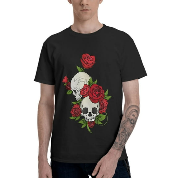 Rose T-Shirt for Men Cotton 100% Summer Tops Women Fashion Casual Short Sleeves Round Collar Short-Sleeve Couple Top Tees