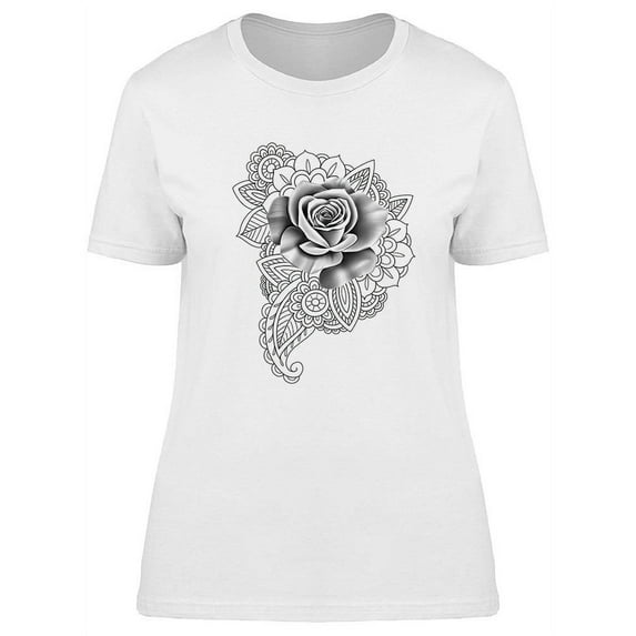 Rose Tattoo Design T-Shirt Women -Image by Shutterstock, Female Small