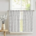 thumbnail image 1 of Rose Texture Satin Rosette Café Tier Curtains Window Treatment Kitchen Home Décor, 1 of 1