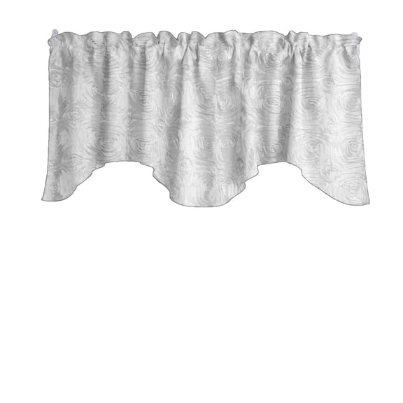 Rose Texture Satin Rosette Scalloped Window Valance 58" Wide / 20" Tall