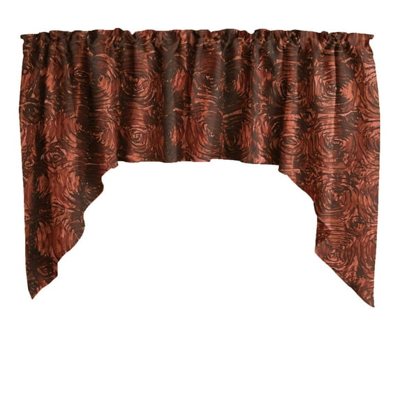 Rose Texture Satin Rosette Swag Window Valance 72" Wide / 36" Tall