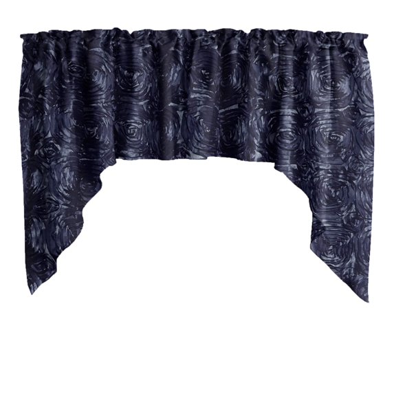 Rose Texture Satin Rosette Swag Window Valance 72" Wide / 36" Tall