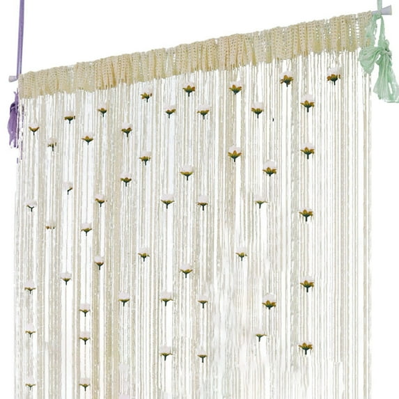 Rose Thread Door Curtain 2024 String Curtain With Roses Room Divider Home Decoration Elegant Tassel Design Easy To Install For Living Room Bedroom Doorway