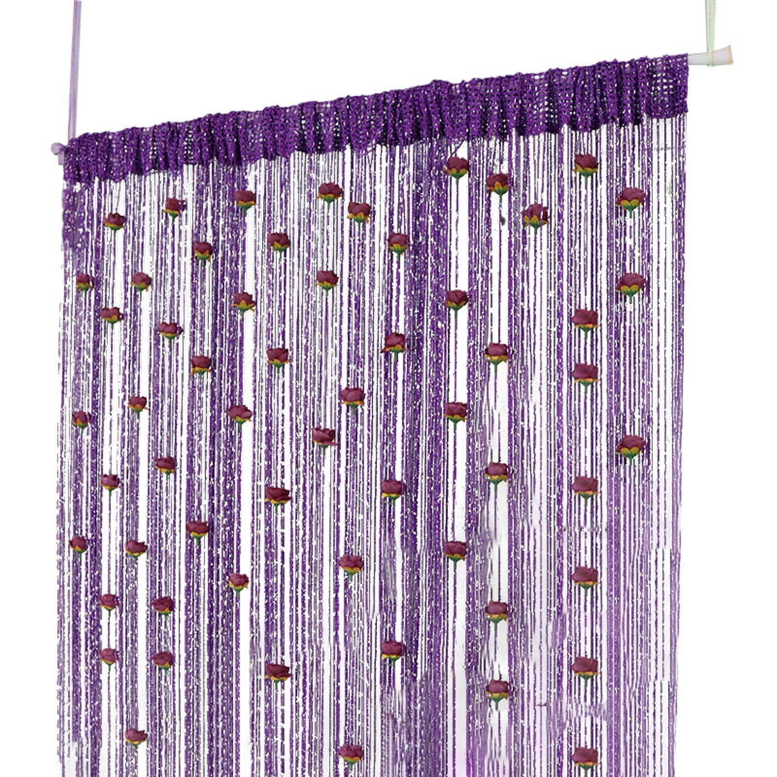 Rose Thread Door Curtain New 39x79 Inch String Curtain with Roses Room ...