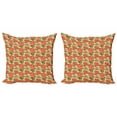thumbnail image 1 of Rose Throw Pillow Cushion Cover Pack of 2, Blooming Romantic Flowers Valentines Day Themed Feminine Elements, Zippered Double-Side Digital Print, 4 Sizes, Pale Green Vermilion, by Ambesonne, 1 of 2