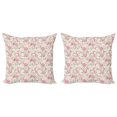 thumbnail image 1 of Ambesonne Rose Throw Pillow Cover 2 Pack, Doodle Swirls and Hearts, 16", Cream Rose and Umber, 1 of 5