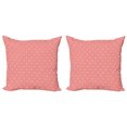 thumbnail image 1 of Ambesonne Rose Throw Pillow Cover 2 Pack, Old Fashioned Polka Dots, 18", Coral and Rose, 1 of 2
