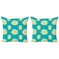 thumbnail image 1 of Rose Throw Pillow Cushion Cover Pack of 2, Top View Scene of Detailed Flower Silhouettes in Pastel, Zippered Double-Side Digital Print, 4 Sizes, Yellow Dark Seafoam, by Ambesonne, 1 of 2