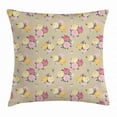 thumbnail image 1 of Rose Throw Pillow Cushion Cover, Vintage Floral Pattern with Freshly Flourished Bunch of Roses on Dotted Background, Decorative Square Accent Pillow Case, 18 X 18 Inches, Multicolor, by Ambesonne, 1 of 2