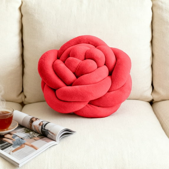 Rose Throw Pillow Decorative Accent Cushion, Soft Supportive Stuffed Pillow With Elegant Floral Design Shape Retention, Sofa Back Cushion for Living Room Bedroom Office Car