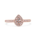thumbnail image 1 of Rose Tone, Simulated Cubic Zirconia Size-10 Art Deco Pear Halo Wedding Engagement Bridal Ring 925 Sterling Silver, 1 of 7