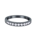 thumbnail image 1 of Rose Tone, Simulated Cubic Zirconia Size-10 Channel Half Eternity Ring Wedding Engagement Band 925 Sterling Silver, 1 of 7