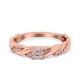 thumbnail image 1 of Rose Tone, Simulated Cubic Zirconia Size-10 Crisscross Band Wedding Ring 925 Sterling Silver, 1 of 7