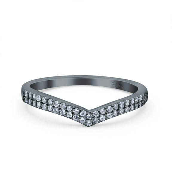 Rose Tone, Simulated Cubic Zirconia Size-10 Half Eternity Ring Wedding Engagement Band 925 Sterling Silver