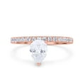 thumbnail image 1 of Rose Tone, Simulated Cubic Zirconia Size-10 Teardrop Art Deco Pear Wedding Engagement Bridal Ring Round 925 Sterling Silver, 1 of 7
