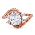 thumbnail image 1 of Rose Tone, Simulated Cubic Zirconia Size-10 wirl Oval Wedding Engagement Bridal Ring 925 Sterling Silver, 1 of 7