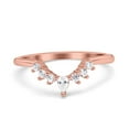 thumbnail image 1 of Rose Tone, Simulated Cubic Zirconia Size-5 Curved Art Deco Eternity Stackable Wedding Band Engagement Bridal Ring 925 Sterling Silver, 1 of 7