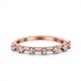 thumbnail image 1 of Rose Tone, Simulated Cubic Zirconia Size-5 Half Eternity Ring Wedding Engagement Band 925 Sterling Silver, 1 of 7