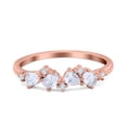 thumbnail image 1 of Rose Tone, Simulated Cubic Zirconia Size-5 Pear Oval Art Deco Eternity Stackable Wedding Band Engagement Bridal Ring 925 Sterling Silver, 1 of 7