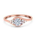 thumbnail image 1 of Rose Tone, Simulated Cubic Zirconia Size-6 Art Deco Engagement Ring 925 Sterling Silver, 1 of 7