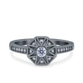 thumbnail image 1 of Rose Tone, Simulated Cubic Zirconia Size-6 Art Deco Wedding Ring Band 925 Sterling Silver, 1 of 7