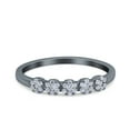 thumbnail image 1 of Rose Tone, Simulated Cubic Zirconia Size-6 Five Flower Ring Wedding Engagement Band 925 Sterling Silver, 1 of 7