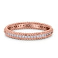thumbnail image 1 of Rose Tone, Simulated Cubic Zirconia Size-6 Full Eternity Band Wedding Ring 925 Sterling Silver, 1 of 7