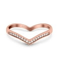 thumbnail image 1 of Rose Tone, Simulated Cubic Zirconia Size-6 Half Eternity Heart Band Wedding Ring 925 Sterling Silver, 1 of 7