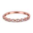 thumbnail image 1 of Rose Tone, Simulated Cubic Zirconia Size-6 Half Eternity Marquise Wedding Band 925 Sterling Silver, 1 of 1