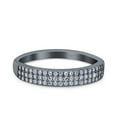 thumbnail image 1 of Rose Tone, Simulated Cubic Zirconia Size-6 Half Eternity Ring Wedding Engagement Band 925 Sterling Silver, 1 of 7