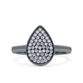 thumbnail image 1 of Rose Tone, Simulated Cubic Zirconia Size-6 Pear Wedding Engagement Ring Band 925 Sterling Silver, 1 of 7