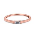 thumbnail image 1 of Rose Tone, Simulated Cubic Zirconia Size-6 Petite Dainty Baguette Thumb Ring Wedding Engagement Ring 925 Sterling Silver, 1 of 7