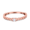 thumbnail image 1 of Rose Tone, Simulated Cubic Zirconia Size-6 Petite Dainty New Band Round Thumb Ring Wedding Ring Engagement Bridal 925 Sterling Silver, 1 of 7