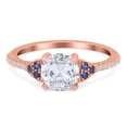 thumbnail image 1 of Rose Tone, Simulated Cubic Zirconia Size-7 Art Deco Wedding Engagement Bridal Ring 925 Sterling Silver, 1 of 7