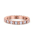 thumbnail image 1 of Rose Tone, Simulated Cubic Zirconia Size-7 Full Eternity Stackable Ring Wedding Band 925 Sterling Silver, 1 of 7