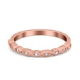 thumbnail image 1 of Rose Tone, Simulated Cubic Zirconia Size-7 Half Eternity Wedding Band Ring Marquise CZ 925 Sterling Silver, 1 of 7