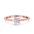 thumbnail image 1 of Rose Tone, Simulated Cubic Zirconia Size-8 Flower Wedding Ring Band 925 Sterling Silver, 1 of 7