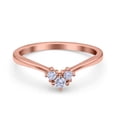 thumbnail image 1 of Rose Tone, Simulated Cubic Zirconia Size-8 Geometric Heart Band Wedding Ring 925 Sterling Silver, 1 of 7