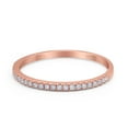 thumbnail image 1 of Rose Tone, Simulated Cubic Zirconia Size-8 Half Eternity Band Wedding Ring 925 Sterling Silver, 1 of 7
