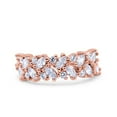 thumbnail image 1 of Rose Tone, Simulated Cubic Zirconia Size-8 Half Eternity Ring Marquise Wedding Engagement Band 925 Sterling Silver, 1 of 7