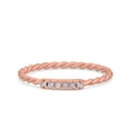 thumbnail image 1 of Rose Tone, Simulated Cubic Zirconia Size-8 Half Eternity Ring Wedding Engagement Rope Band 925 Sterling Silver, 1 of 7